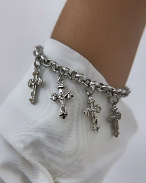 Pulseira com 4 Pingentes de Cruz PU2236
