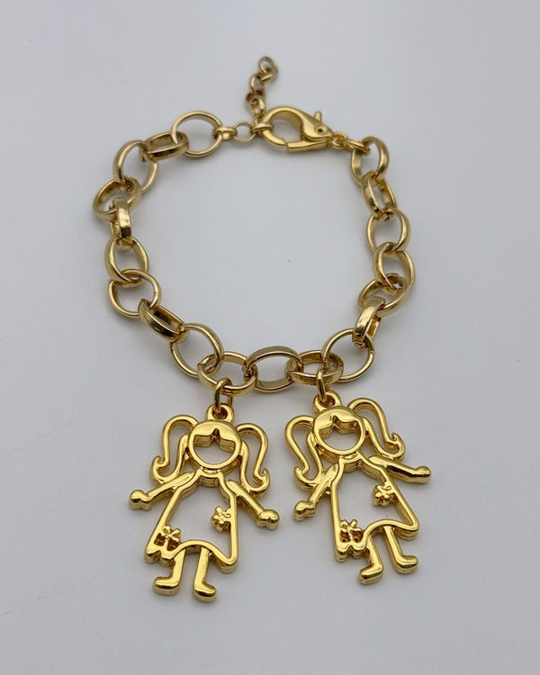 Pulseira 2 Pingentes de Crianças - Meninas PU2287
