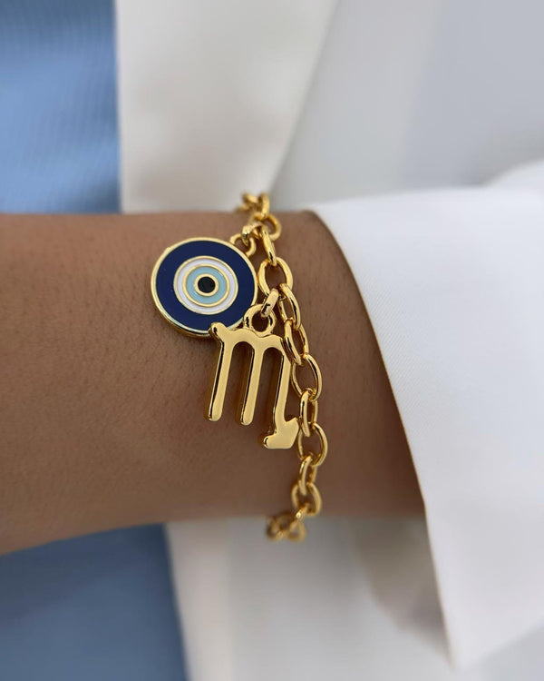 Pulseira Olho Grego e Signo de Escorpião PU2219