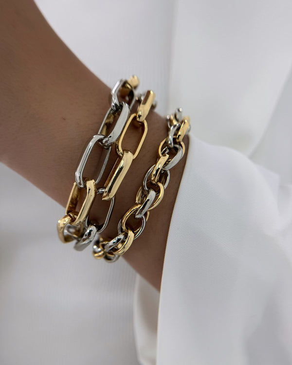 Conjunto Pulseira Dupla Corrente Cadeado Pulseira Baiana CJ22117